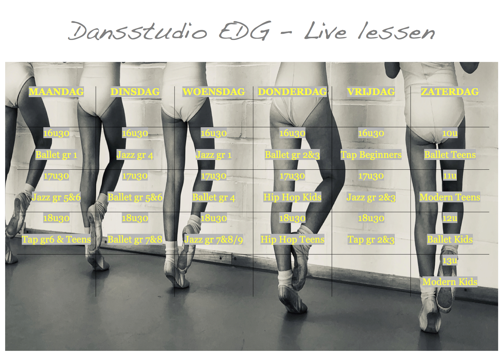 Dansstudio EDG – Live lessen